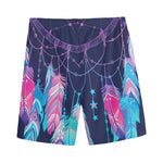 Teal And Purple Dream Catcher Print Men's Sports Shorts