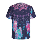 Teal And Purple Dream Catcher Print Men's Sports T-Shirt