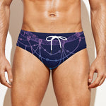 Teal And Purple Dream Catcher Print Men's Swim Briefs