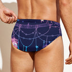 Teal And Purple Dream Catcher Print Men's Swim Briefs