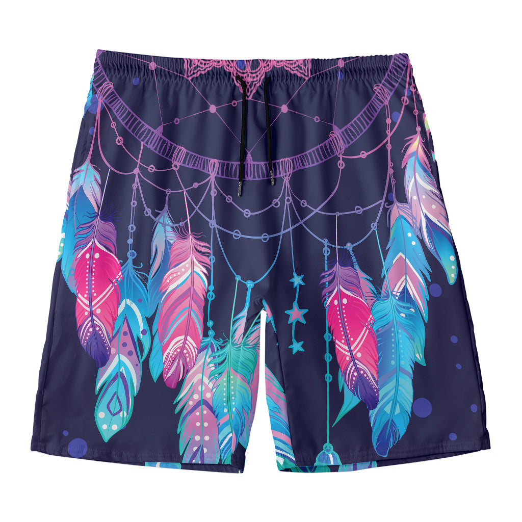 Teal And Purple Dream Catcher Print Men's Swim Trunks