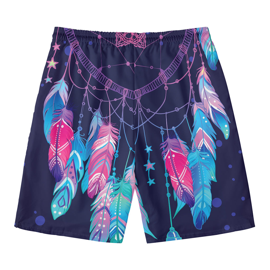 Teal And Purple Dream Catcher Print Men's Swim Trunks