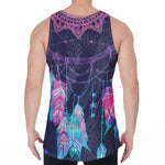 Teal And Purple Dream Catcher Print Men's Velvet Tank Top