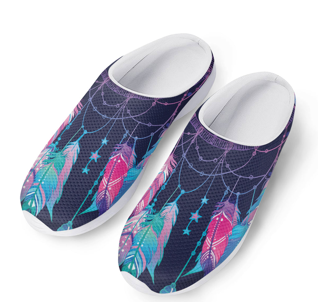 Teal And Purple Dream Catcher Print Mesh Casual Shoes