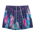 Teal And Purple Dream Catcher Print Mesh Shorts