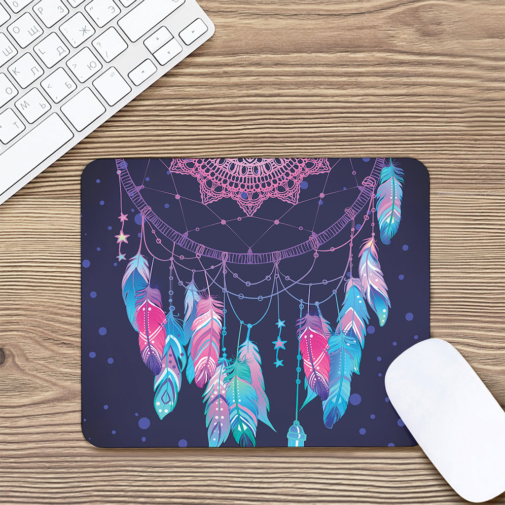 Teal And Purple Dream Catcher Print Mouse Pad