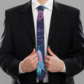 Teal And Purple Dream Catcher Print Necktie