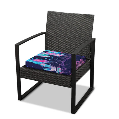 Teal And Purple Dream Catcher Print Outdoor Seat Cushion Cover