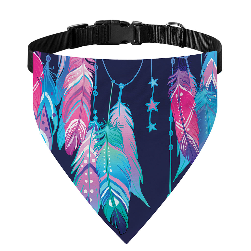 Teal And Purple Dream Catcher Print Over The Collar Dog Bandana