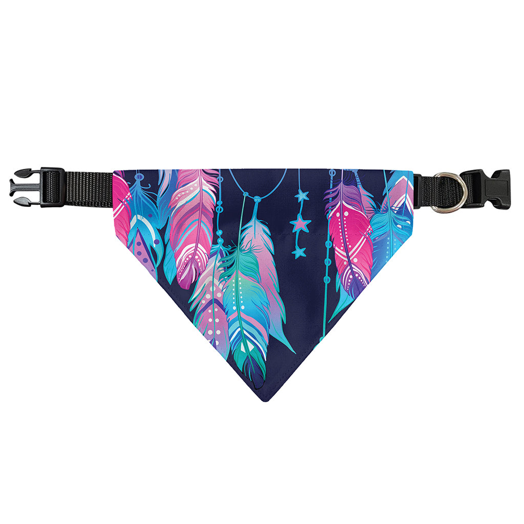 Teal And Purple Dream Catcher Print Over The Collar Dog Bandana