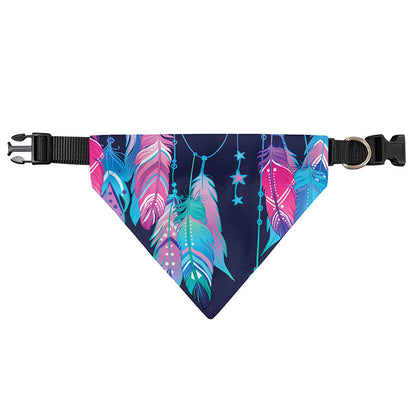 Teal And Purple Dream Catcher Print Over The Collar Dog Bandana