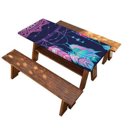 Teal And Purple Dream Catcher Print Picnic Table Cover