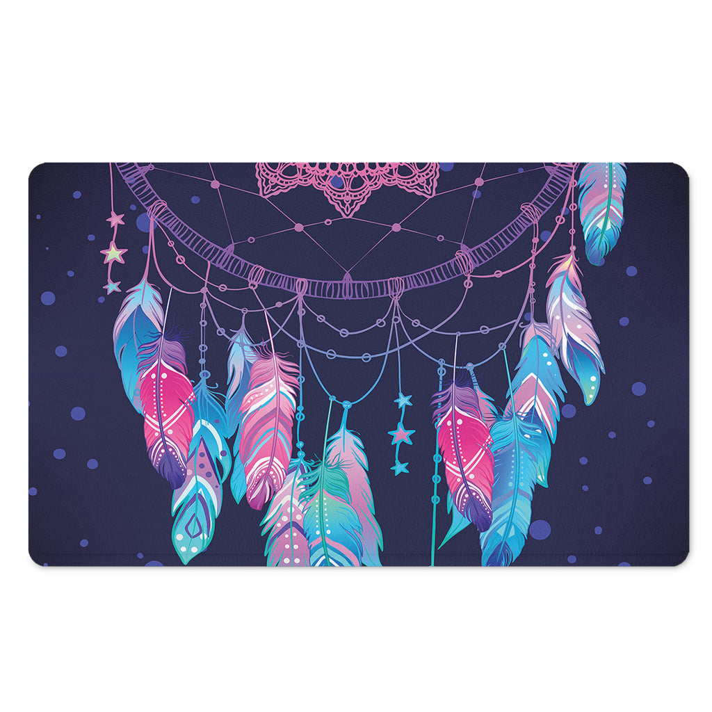 Teal And Purple Dream Catcher Print Polyester Doormat