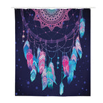 Teal And Purple Dream Catcher Print Polyester Shower Curtain