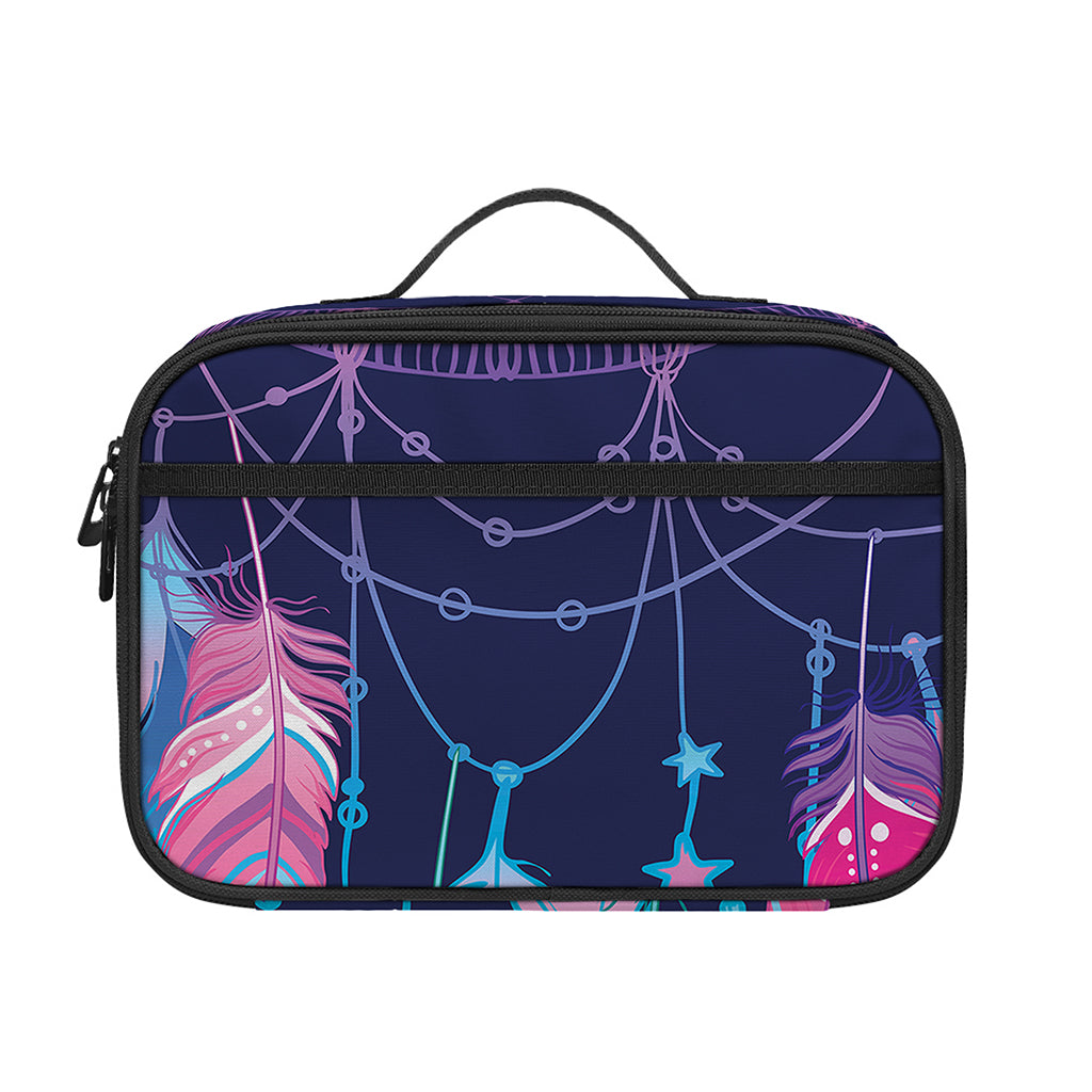 Teal And Purple Dream Catcher Print Portable Lunch Bag