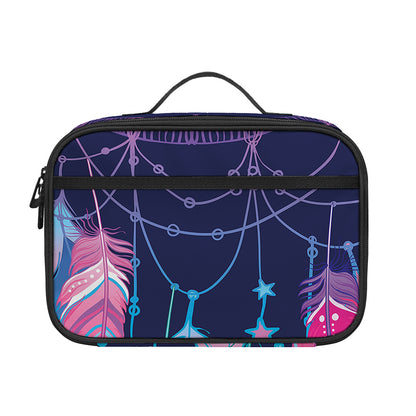 Teal And Purple Dream Catcher Print Portable Lunch Bag