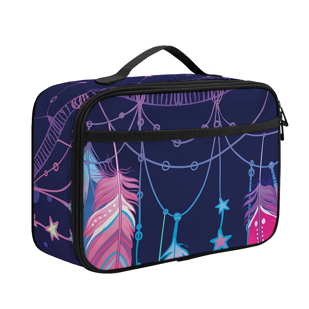 Teal And Purple Dream Catcher Print Portable Lunch Bag