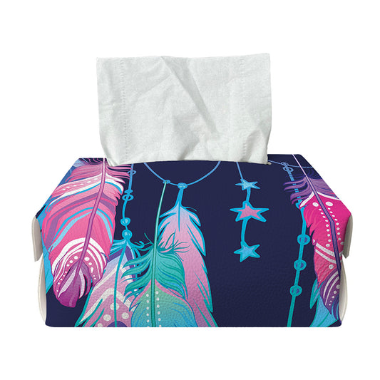 Teal And Purple Dream Catcher Print Rectangle Tissue Box Cover