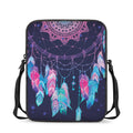 Teal And Purple Dream Catcher Print Rectangular Crossbody Bag