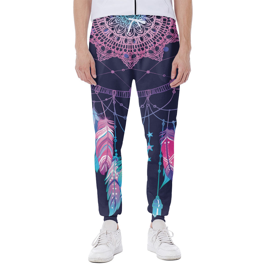 Teal And Purple Dream Catcher Print Scuba Joggers