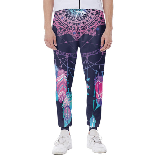 Teal And Purple Dream Catcher Print Scuba Joggers
