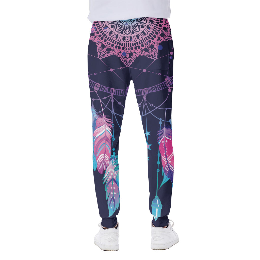 Teal And Purple Dream Catcher Print Scuba Joggers