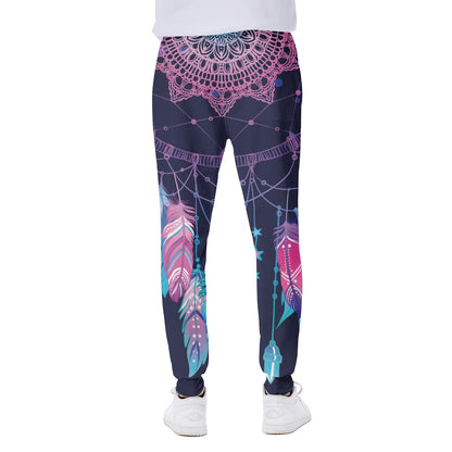 Teal And Purple Dream Catcher Print Scuba Joggers