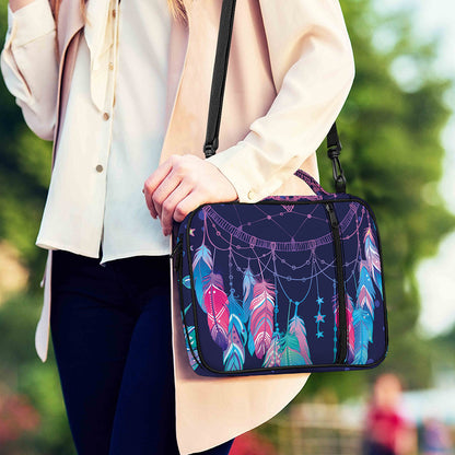 Teal And Purple Dream Catcher Print Shoulder Strap Bible Bag