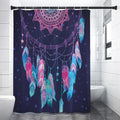 Teal And Purple Dream Catcher Print Shower Curtain