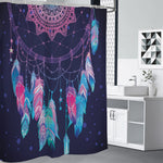 Teal And Purple Dream Catcher Print Shower Curtain