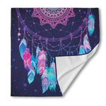 Teal And Purple Dream Catcher Print Silk Bandana