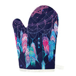 Teal And Purple Dream Catcher Print Single Oven Mitt