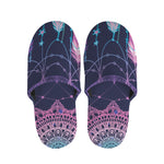 Teal And Purple Dream Catcher Print Slippers