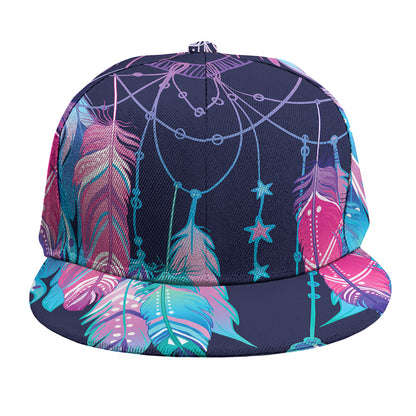 Teal And Purple Dream Catcher Print Snapback Cap