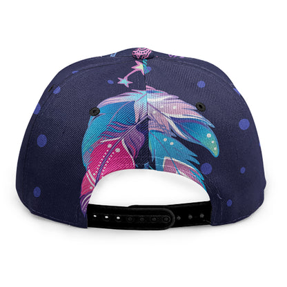 Teal And Purple Dream Catcher Print Snapback Cap