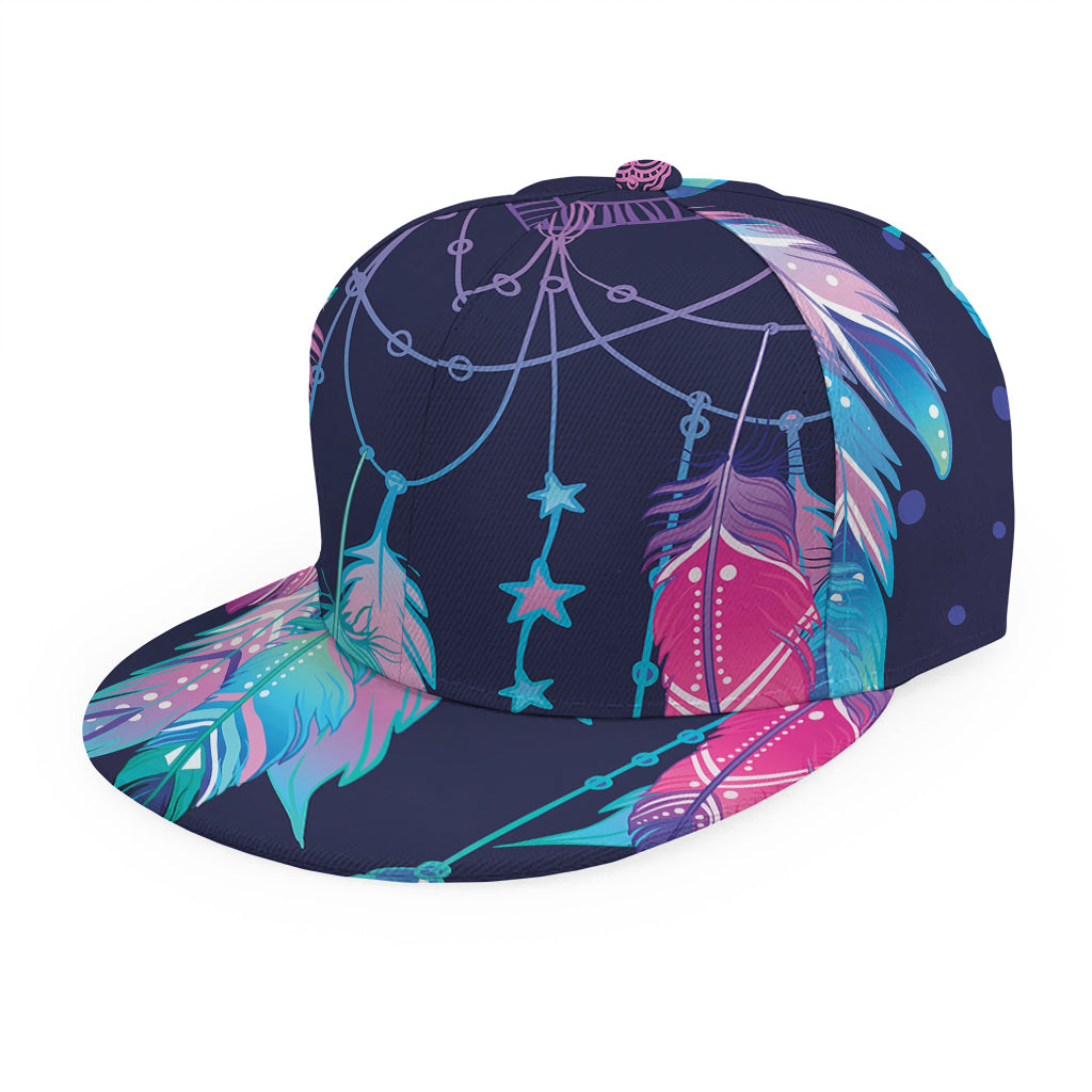 Teal And Purple Dream Catcher Print Snapback Cap