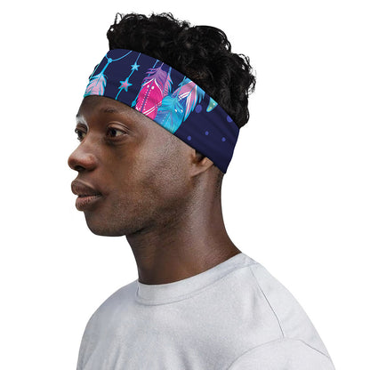 Teal And Purple Dream Catcher Print Sports Headband