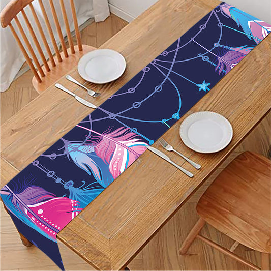 Teal And Purple Dream Catcher Print Table Runner