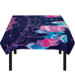 Teal And Purple Dream Catcher Print Tablecloth