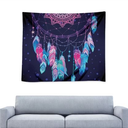 Teal And Purple Dream Catcher Print Tapestry