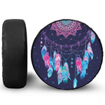 Teal And Purple Dream Catcher Print Tire Cover
