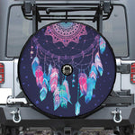 Teal And Purple Dream Catcher Print Tire Cover With Camera Hole