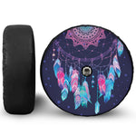 Teal And Purple Dream Catcher Print Tire Cover With Camera Hole