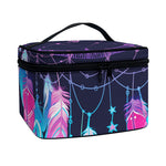 Teal And Purple Dream Catcher Print Travel Makeup Bag
