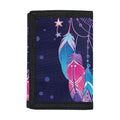 Teal And Purple Dream Catcher Print Trifold Wallet