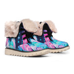 Teal And Purple Dream Catcher Print Winter Boots