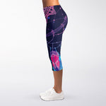 Teal And Purple Dream Catcher Print Women's Capri Leggings