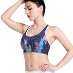 Teal And Purple Dream Catcher Print Women's Sports Bra