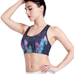 Teal And Purple Dream Catcher Print Women's Sports Bra