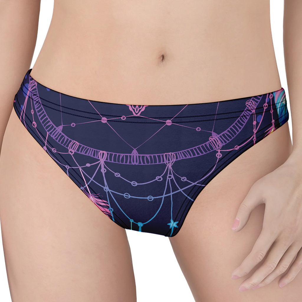 Teal And Purple Dream Catcher Print Women's Thong